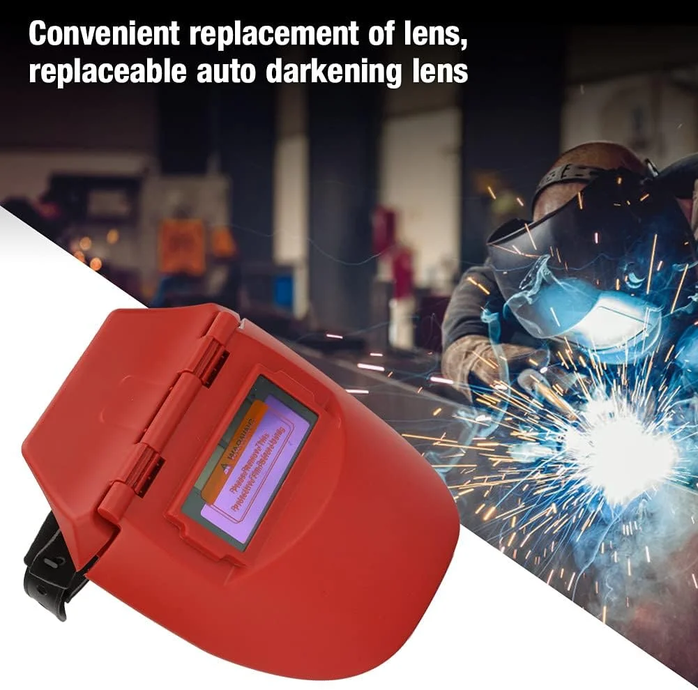 ماسک جوشکاری فوتوالکتریک کلاه جوشکاری نقاب جوشکاری با قابلیت تیره شدن خودکار ماسک صورت جوشکار برای جوشکاری الکتریکی (نارنجی)
