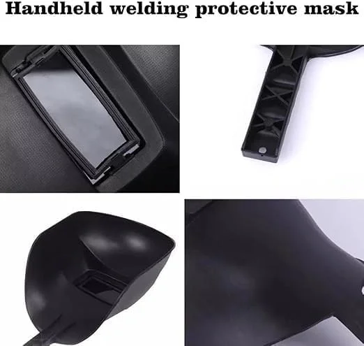 ماسک جوشکاری دستی صنعتی AL ARQAM - محافظ صورت جوشکاری بادوام برای محافظت از چشم و صورت - مقاوم در برابر حرارت، سبک وزن، ماسک جوشکاری دستی برای مصارف صنعتی، مشکی