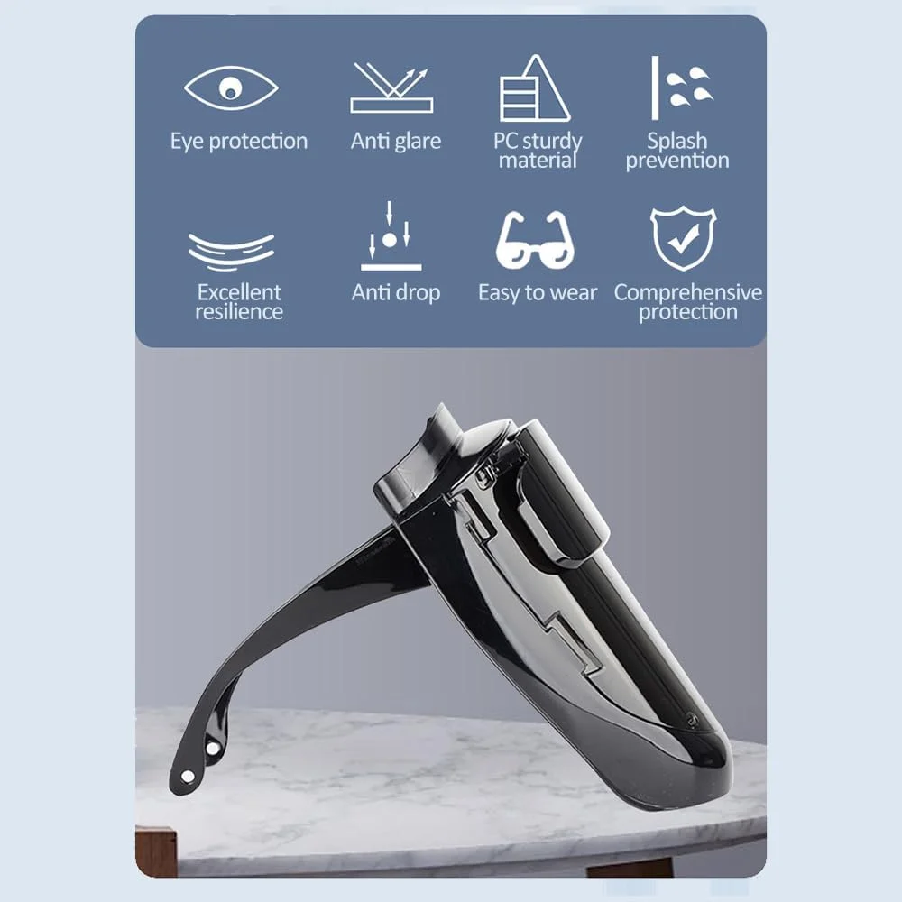 ماسک جوشکاری OUNA، ماسک جوشکاری PC با دید 180 درجه و طراحی پوشیدنی، مقاوم در برابر درجه حرارت بالا، مناسب برای جوشکاری قوس الکتریکی، سنگ زنی و برش