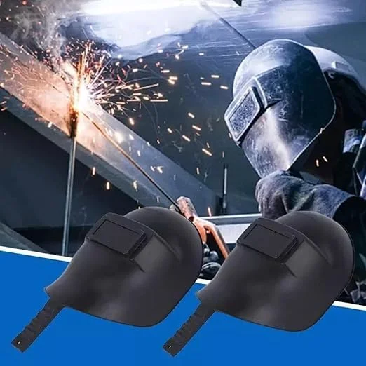 ماسک جوشکاری دستی صنعتی AL ARQAM - محافظ صورت جوشکاری بادوام برای محافظت از چشم و صورت - مقاوم در برابر حرارت، سبک وزن، ماسک جوشکاری دستی برای مصارف صنعتی، مشکی