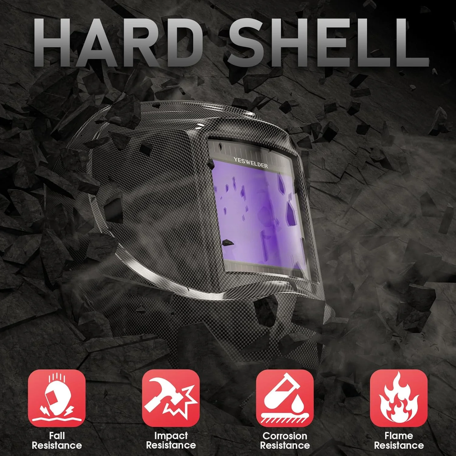 کلاه جوشکاری دید گسترده YESWELDER سری LYG-M800H