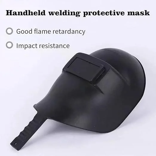ماسک جوشکاری دستی صنعتی AL ARQAM - محافظ صورت جوشکاری بادوام برای محافظت از چشم و صورت - مقاوم در برابر حرارت، سبک وزن، ماسک جوشکاری دستی برای مصارف صنعتی، مشکی