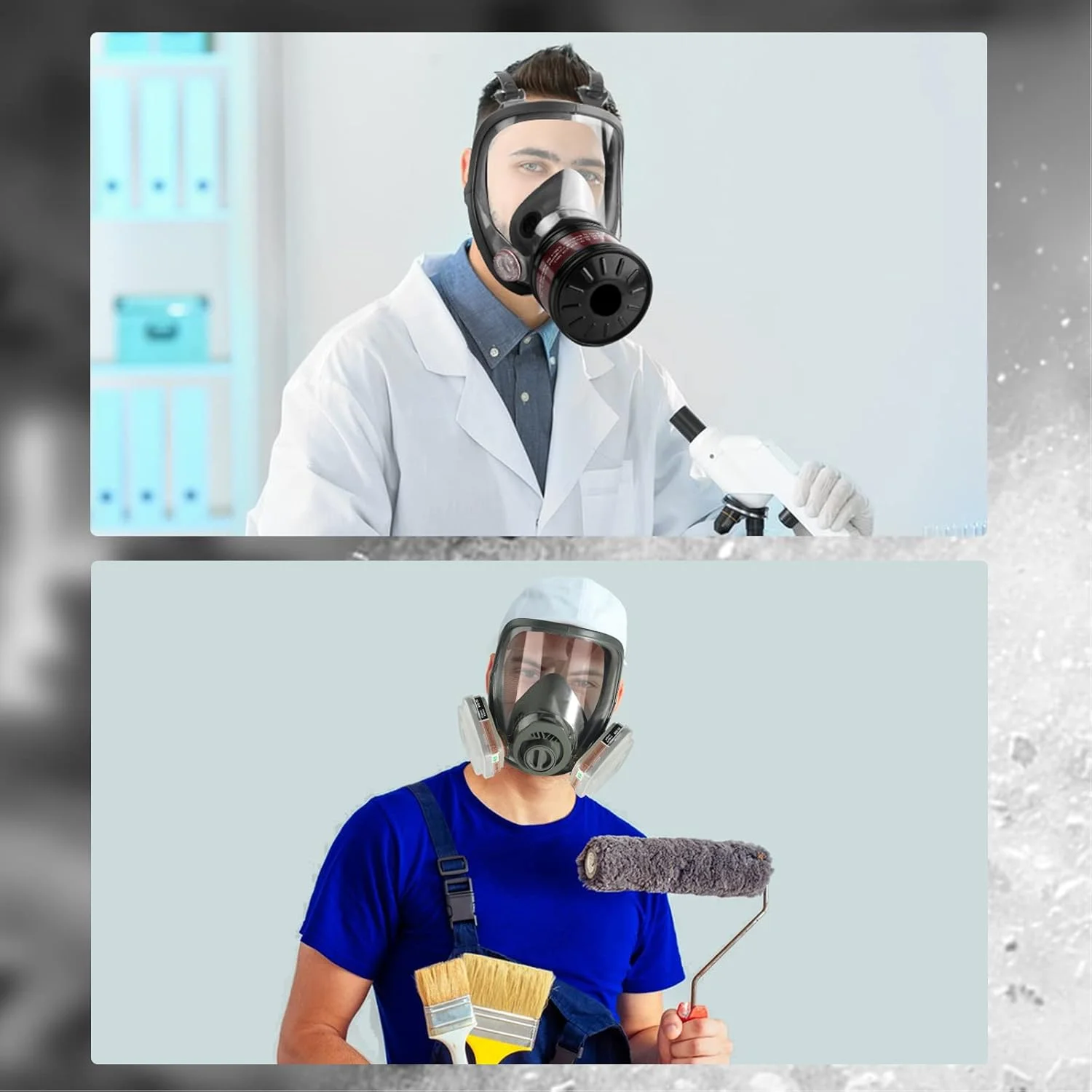 ماسک گاز FFCAN برای بقا در شرایط هسته ای و شیمیایی، ماسک گاز با فیلتر کربن فعال 40 میلی متری و فیلتر 6001، ماسک تنفسی برای گرد و غبار، بخارات، مواد شیمیایی، رنگ، اسپری، جوشکاری، پولیش