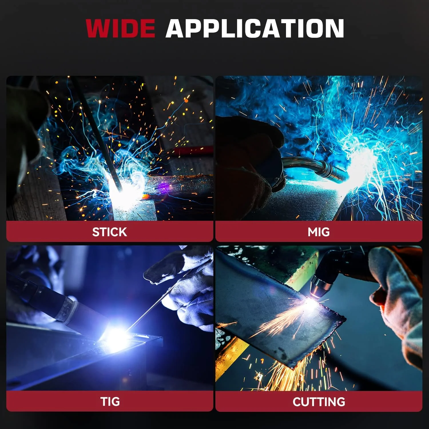 کلاه جوشکاری اتوماتیک ARCCAPTAIN، صفحه نمایش بزرگ 3.94"X3.66" با رنگ واقعی، دارای 4 سنسور قوس خورشیدی، سایه گسترده 4-5/5-9/9-13 (مبارز سیار)