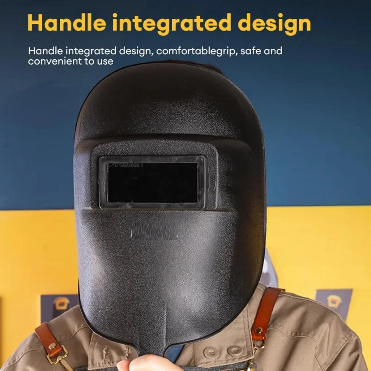 ماسک جوشکاری دستی صنعتی AL ARQAM - محافظ صورت جوشکاری بادوام برای محافظت از چشم و صورت - مقاوم در برابر حرارت، سبک وزن، ماسک جوشکاری دستی برای مصارف صنعتی، مشکی