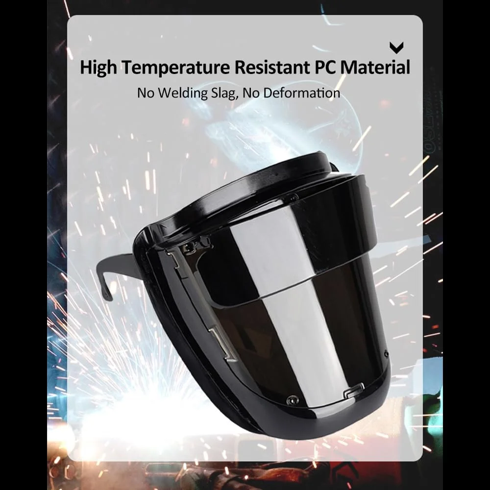 ماسک جوشکاری OUNA، ماسک جوشکاری PC با دید 180 درجه و طراحی پوشیدنی، مقاوم در برابر درجه حرارت بالا، مناسب برای جوشکاری قوس الکتریکی، سنگ زنی و برش
