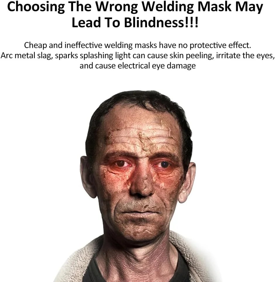 ماسک جوشکاری OUNA، ماسک جوشکاری PC با دید 180 درجه و طراحی پوشیدنی، مقاوم در برابر درجه حرارت بالا، مناسب برای جوشکاری قوس الکتریکی، سنگ زنی و برش