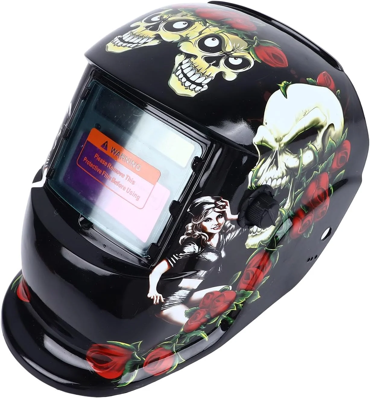 ماسک جوشکاری اتوماتیک Cryfokt، کلاه جوشکاری رنگی با انرژی خورشیدی و دید بزرگ، کلاه با محدوده سایه گسترده و سیاهی قابل تنظیم برای جوشکار آرگون