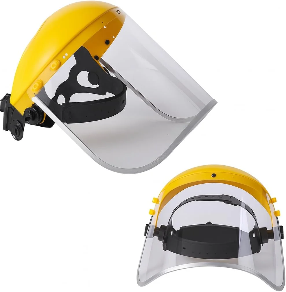 محافظ صورت جوشکاری شفاف فیتو با فیلم شفاف و قاب زرد | ضد پاشش، محافظت کامل از صورت | ماسک ایمنی سبک وزن، قابل تنظیم و بادوام برای جوشکاری، سنگ زنی و برش