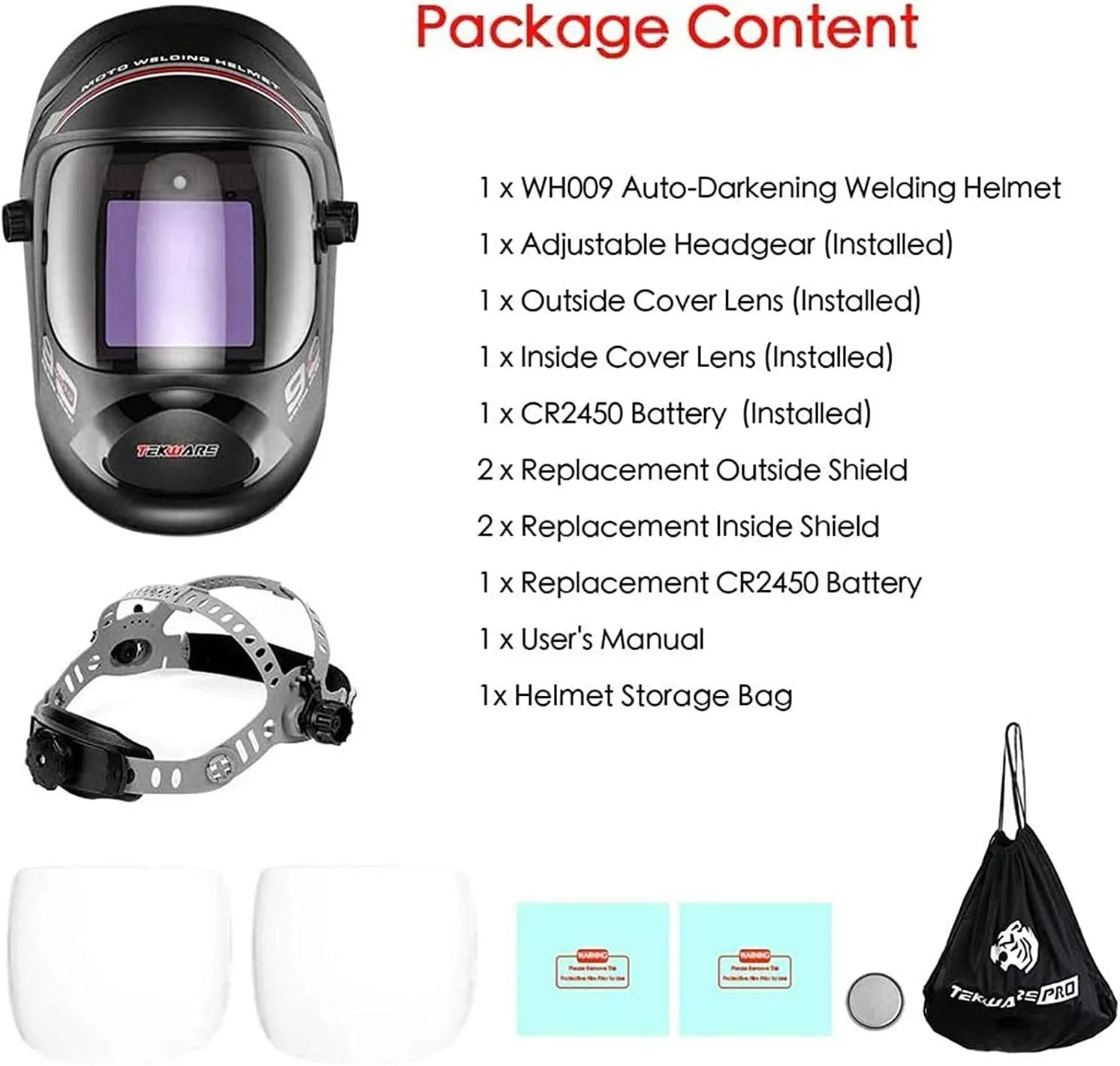 ماسک جوشکاری، ماسک جوشکاری با قابلیت تیره شوندگی خودکار و رنگ واقعی، ماسک جوشکاری با دید گسترده و انرژی خورشیدی، ماسک جوشکاری با 4 سنسور قوس و سایه گسترده 4 تا 5/9-9/13 به همراه لنز جایگزین برای جوشکاری تیگ، میگ، قوس الکتریکی و سنگ زنی