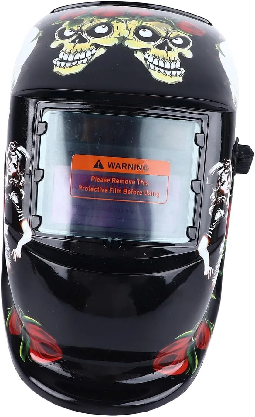 ماسک جوشکاری اتوماتیک Cryfokt، کلاه جوشکاری رنگی با انرژی خورشیدی و دید بزرگ، کلاه با محدوده سایه گسترده و سیاهی قابل تنظیم برای جوشکار آرگون