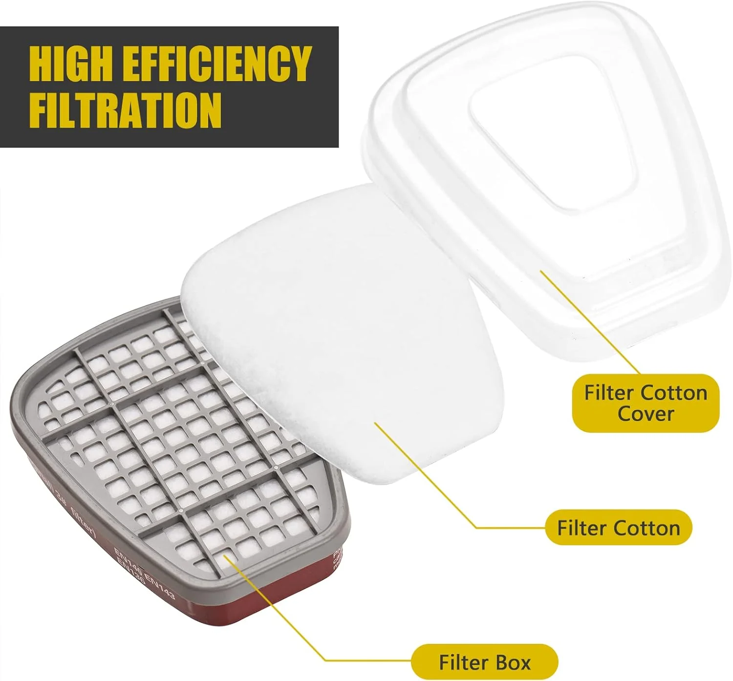 ماسک تنفسی نیم صورت 6200، ماسک گاز قابل استفاده مجدد با عینک ایمنی برای رنگ آمیزی، بخارات آلی، جوشکاری، پولیش، نجاری و سایر محافظت های کاری