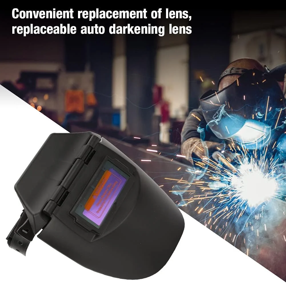 ماسک جوشکاری اتوماتیک با انرژی خورشیدی پیشرفته برای جوشکاری قوس الکتریکی گاز آرگون و تیگ (مشکی)