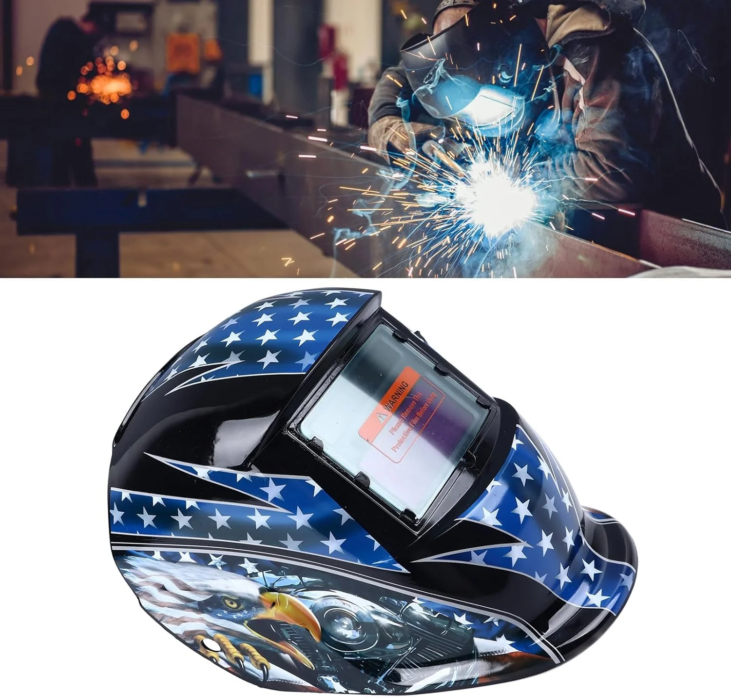 ماسک جوشکاری اتوماتیک BusoTh، کلاه ایمنی با محدوده سایه گسترده و انرژی خورشیدی برای جوشکاری MIG TIG Arc، دید بزرگ، تیرگی قابل تنظیم، با هدبند راحت، کاربردی و صرفه جویی در انرژی