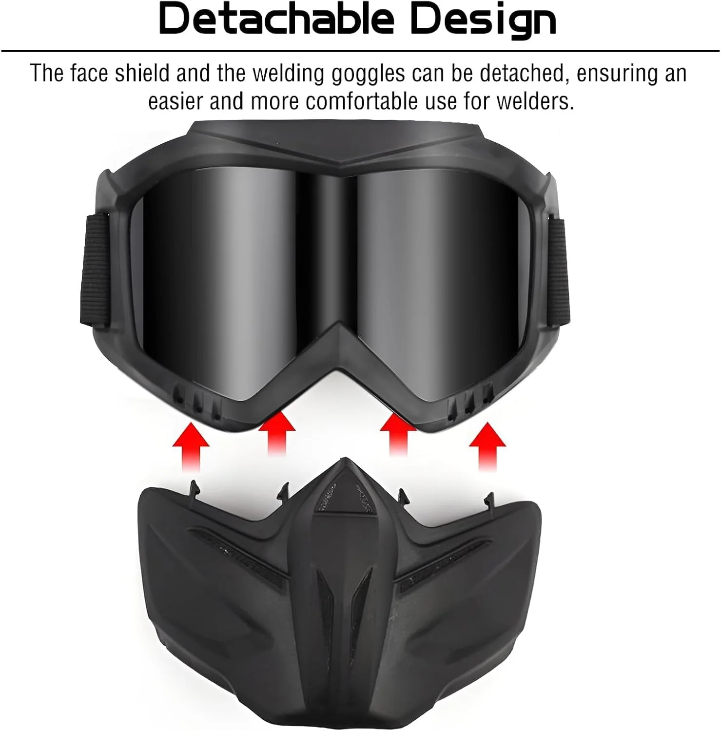 ماسک جوشکاری Azonee - محافظ صورت ضد تابش نور برای محافظت از چشم در سنگ زنی، برش پلاسما، جوشکاری TIG، MIG، سبک وزن، محافظ صورت جداشدنی، سایه ثابت برای مردان و زنان