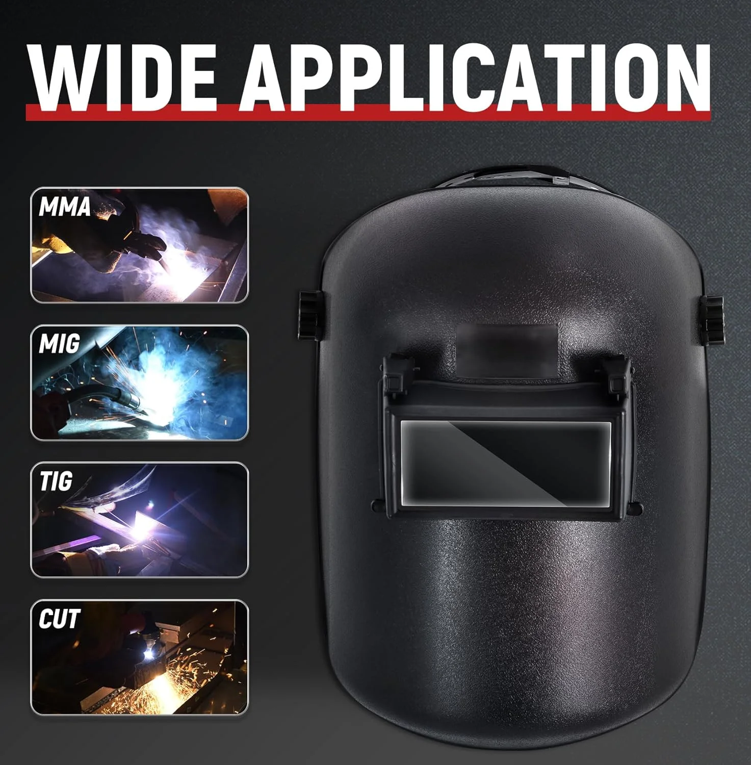 کلاه جوشکاری TOPDC با ابعاد 3.86"x1.61"، ماسک جوشکاری با قسمت جلویی متحرک و هدگیر قابل تنظیم، سایه 11