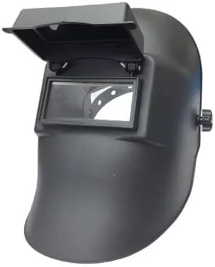 قصی تریدینگ - کلاه جوشکاری مشکی با محافظ صورت قابل تنظیم، نگهدارنده لنز جلویی بالابر، شیشه قابل تعویض و چرخ تنظیم زاویه برای محافظت بهینه از چشم