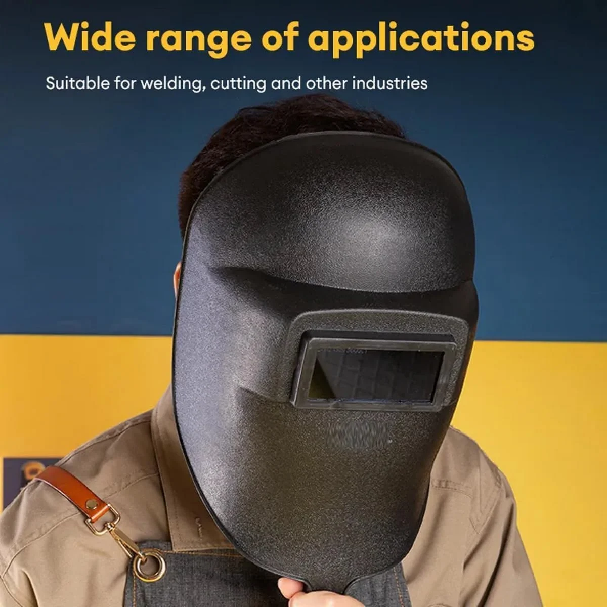 Qusai Trading - ماسک کلاه ایمنی جوشکاری صنعتی دستی برای محافظت از صورت و چشم، طراحی سبک و قابل تنظیم برای دمای بالا، مناسب برای جوشکاری، برش و سنگ زنی