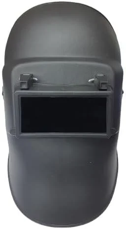 قصی تریدینگ - کلاه جوشکاری مشکی با محافظ صورت قابل تنظیم، نگهدارنده لنز جلویی بالابر، شیشه قابل تعویض و چرخ تنظیم زاویه برای محافظت بهینه از چشم