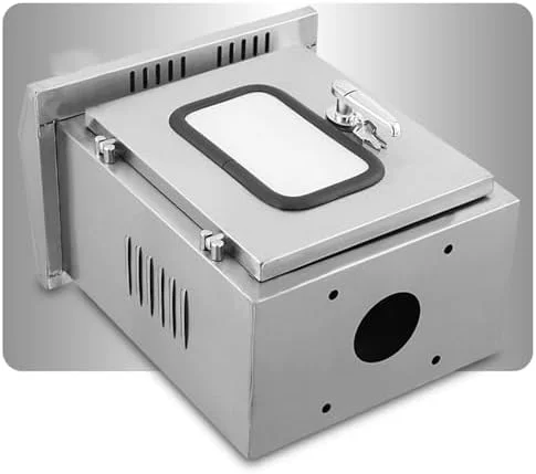 جعبه تقسیم استیل ضد زنگ بیرونی، جعبه اتصال برق ضد آب، جعبه محفظه تجهیزات الکتریکی جهانی با قفل های ایمنی و صفحات نصب (نقره ای - 500X400X200 میلی متر)