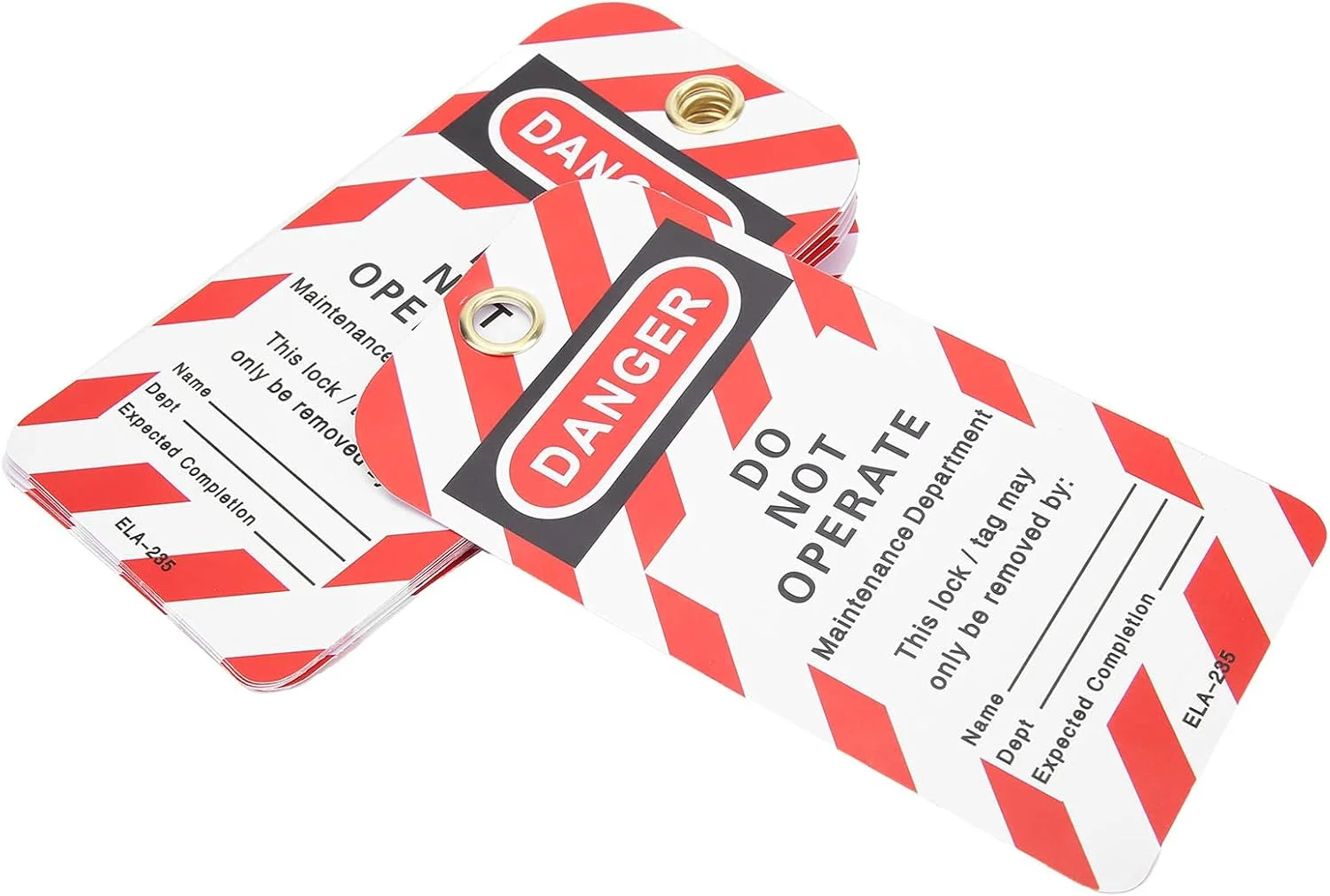 برچسب قفل گذاری Asixxsix، بسته 10 عددی برچسب ایمنی PVC دو طرفه با نوشته "خطر، از کار انداختن دستگاه خودداری کنید" برای قفل کردن، خارج از سرویس بودن و تعمیر تجهیزات الکتریکی