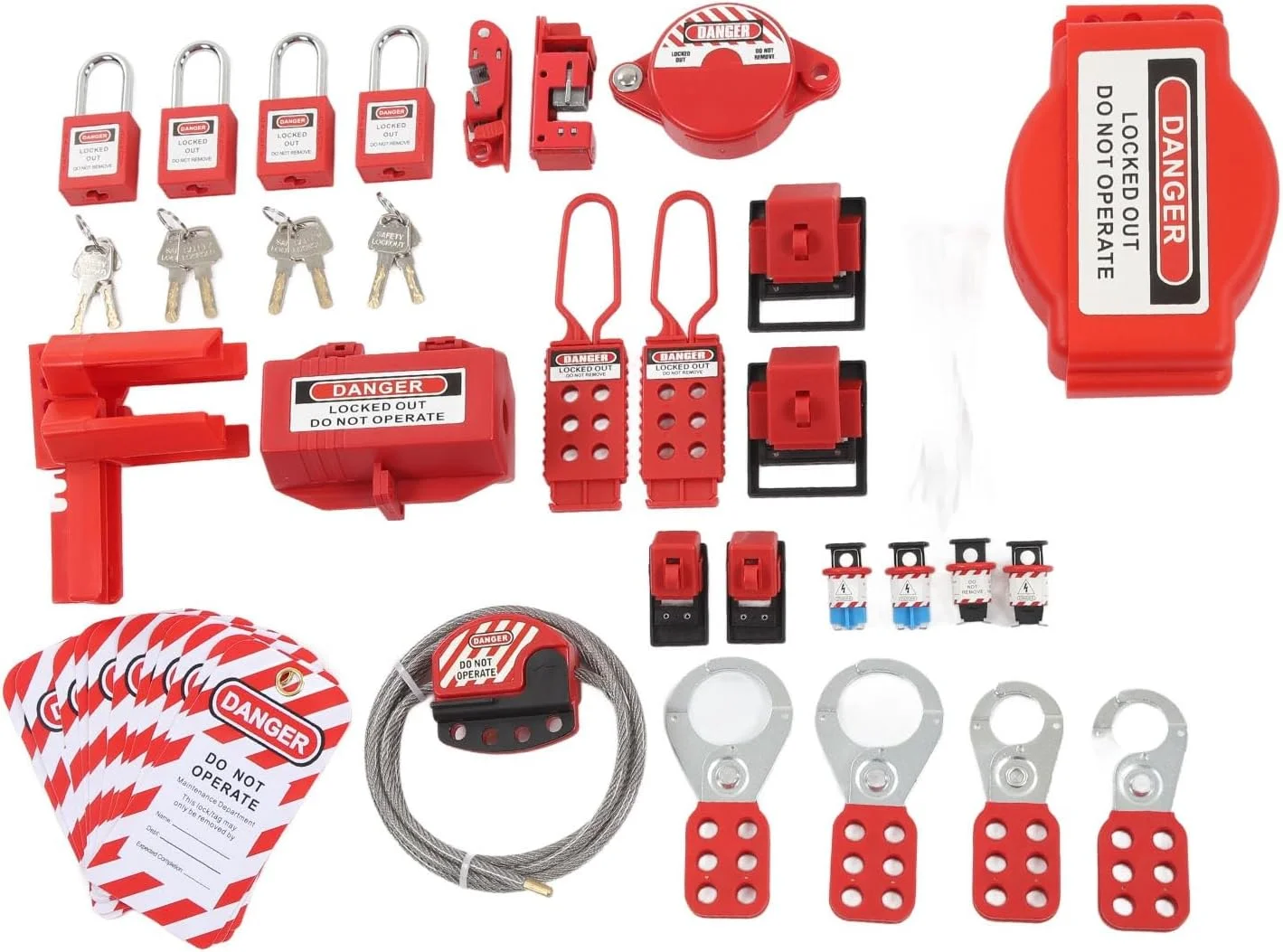 قفل های ایمنی Marhynchus Lockout Tagout با قفل های ایمنی الکتریکی مشترک برای کارگران تعمیر و نگهداری تجهیزات، جنس ABS