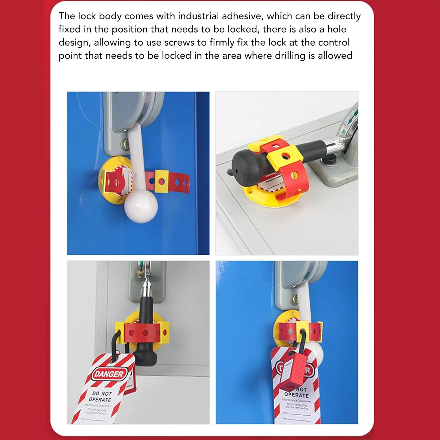 قفل دسته پنل الکتریکی Spacnana، کیت قفل ایمنی خود چسب با نصب آسان، مناسب برای نگهداری تجهیزات قفل دسته پنل الکتریکی Spacnana، کیت قفل ایمنی خود چسب با نصب آسان، مناسب برای نگهداری تجهیزات