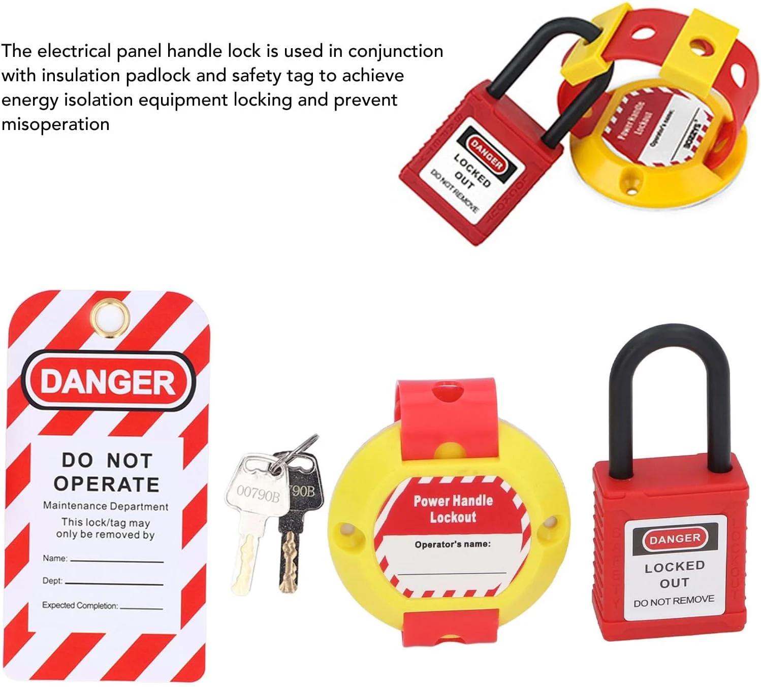 قفل دسته پنل الکتریکی Spacnana، کیت قفل ایمنی خود چسب با نصب آسان، مناسب برای نگهداری تجهیزات قفل دسته پنل الکتریکی Spacnana، کیت قفل ایمنی خود چسب با نصب آسان، مناسب برای نگهداری تجهیزات