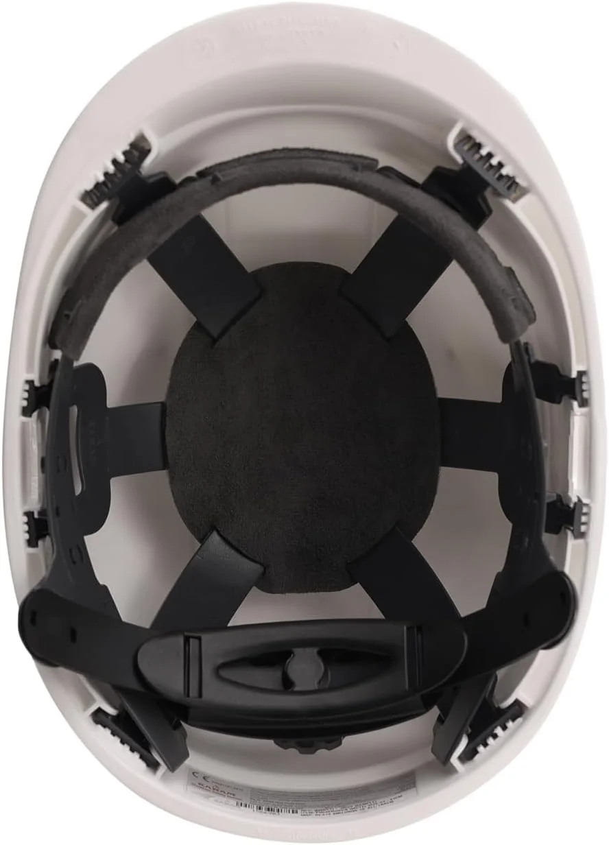 کلاه ایمنی کارام دارای نشان استاندارد ISI برای ساخت و ساز و فعالیت های فضای باز | دارای بند چانه قابل تنظیم و تنظیم نوع جغجغه ای | کلاه سخت سبک وزن، راحت و بادوام | PN542