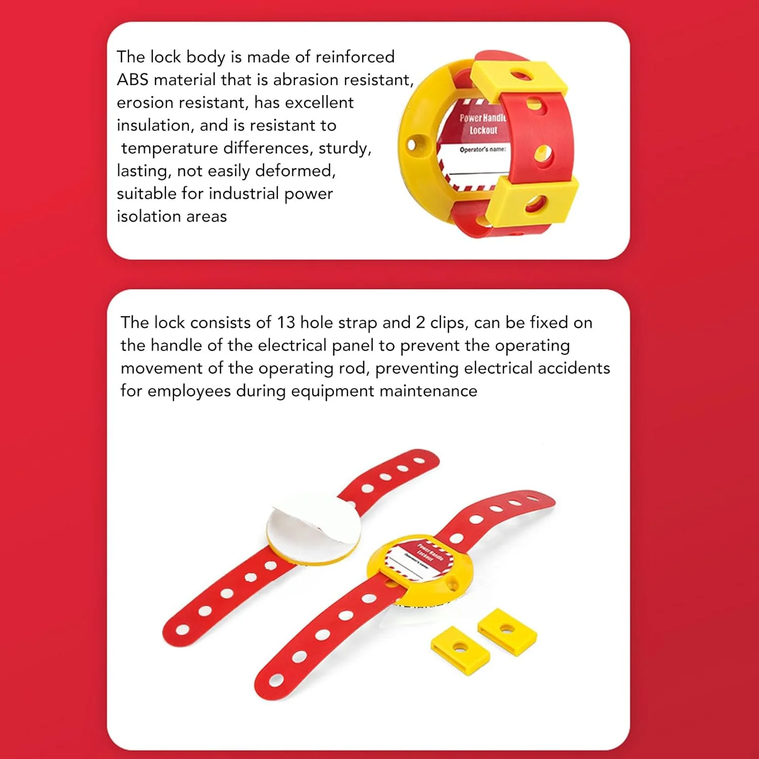 قفل دسته پنل الکتریکی Spacnana، کیت قفل ایمنی خود چسب با نصب آسان، مناسب برای نگهداری تجهیزات قفل دسته پنل الکتریکی Spacnana، کیت قفل ایمنی خود چسب با نصب آسان، مناسب برای نگهداری تجهیزات