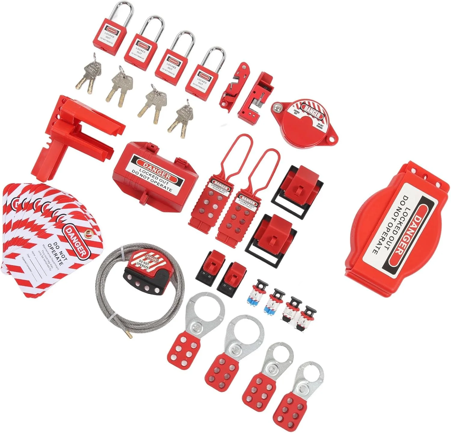 قفل های ایمنی Marhynchus Lockout Tagout با قفل های ایمنی الکتریکی مشترک برای کارگران تعمیر و نگهداری تجهیزات، جنس ABS