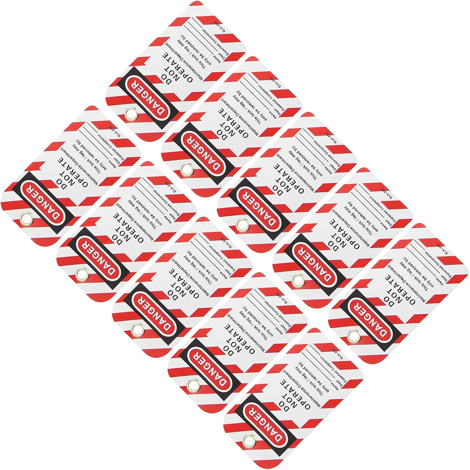 برچسب قفل گذاری Asixxsix، بسته 10 عددی برچسب ایمنی PVC دو طرفه با نوشته "خطر، از کار انداختن دستگاه خودداری کنید" برای قفل کردن، خارج از سرویس بودن و تعمیر تجهیزات الکتریکی