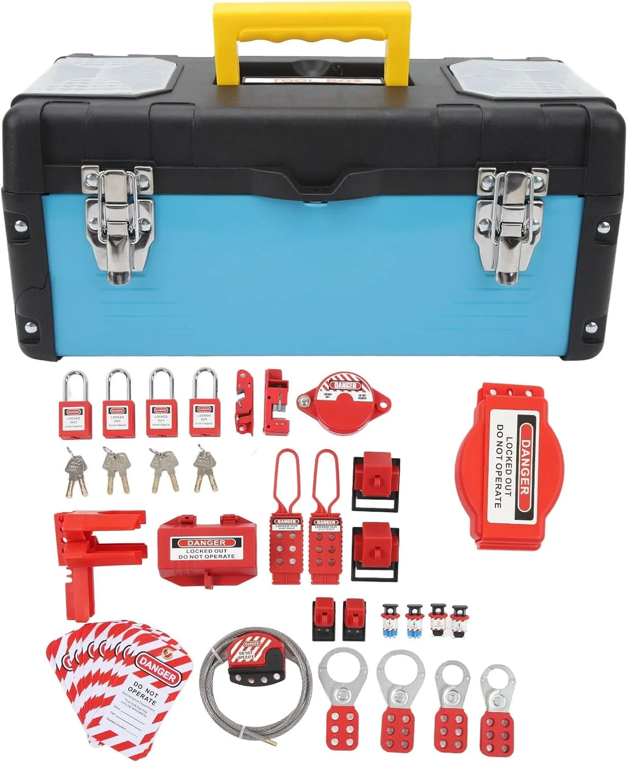 قفل های ایمنی Marhynchus Lockout Tagout با قفل های ایمنی الکتریکی مشترک برای کارگران تعمیر و نگهداری تجهیزات، جنس ABS