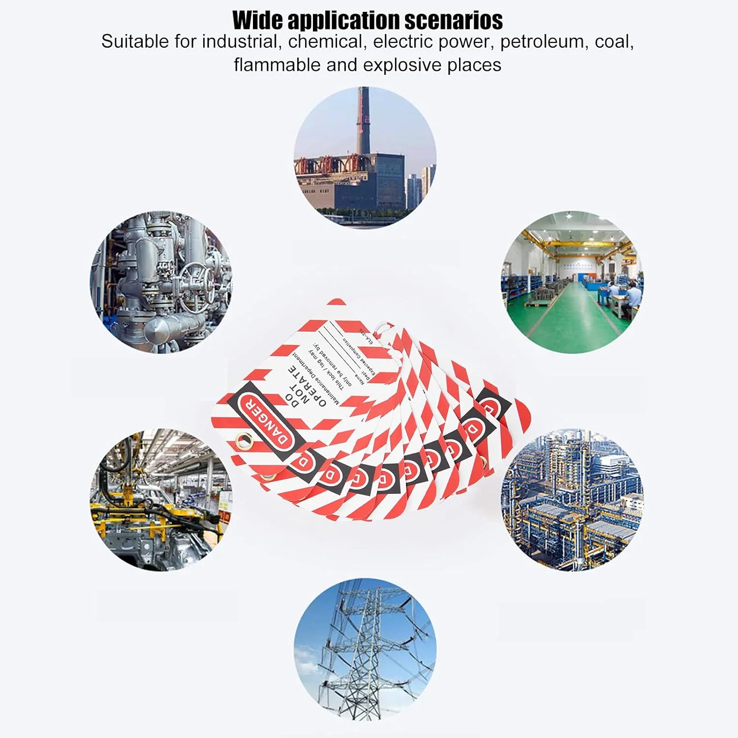 برچسب ایمنی فوکتی، برچسب قفل، خطر، عدم بهره برداری، هشدار ایمنی، برچسب PVC جلو و عقب برای تجهیزات صنعتی، مواد شیمیایی، نیروی برق و با عایق