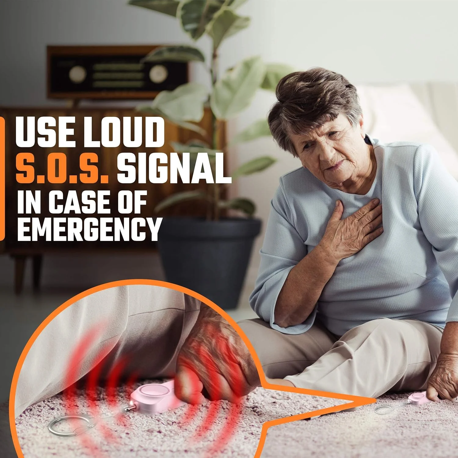 ELECDON Personal Alarm, Personal Safety Panic Alarm Keychain, Emergency Self Defence, 130 dB Loud Siren Protection Device with LED Light, Simple Operation Reusable for Women Kids Elders