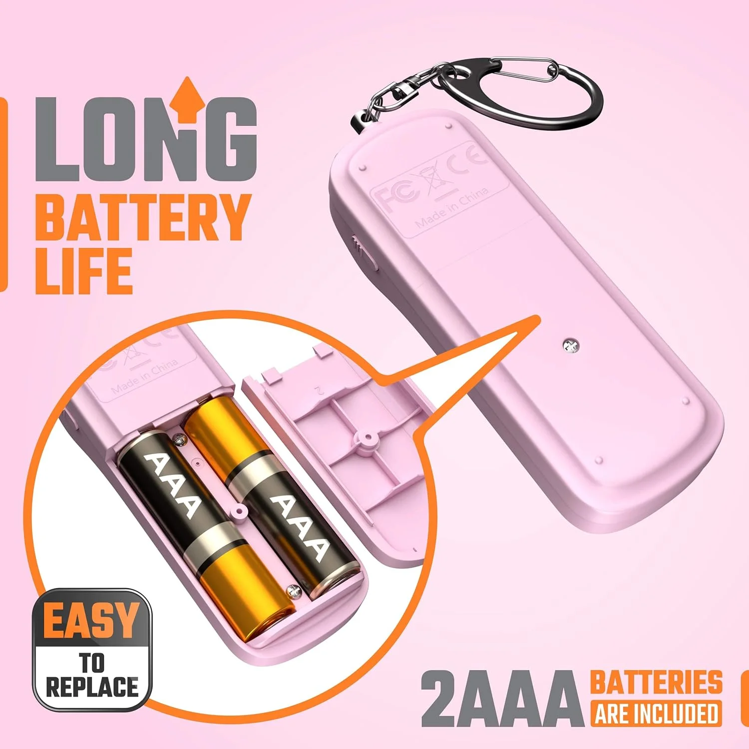 ELECDON Personal Alarm, Personal Safety Panic Alarm Keychain, Emergency Self Defence, 130 dB Loud Siren Protection Device with LED Light, Simple Operation Reusable for Women Kids Elders