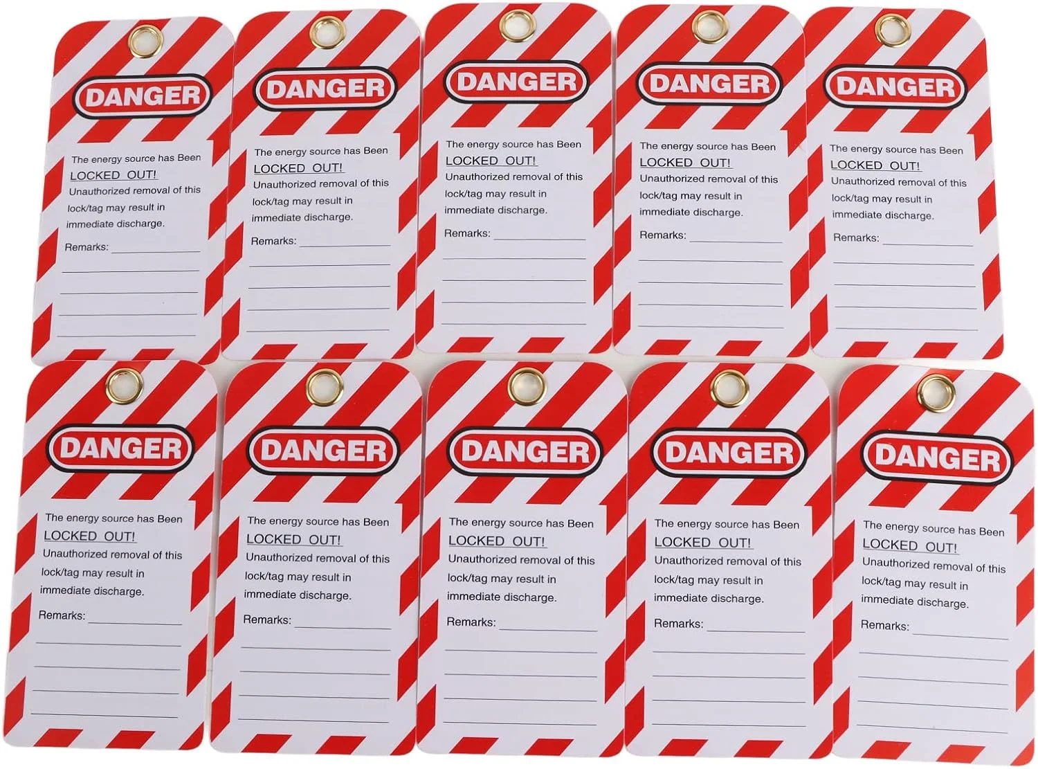 برچسب قفل ایمنی صنعتی Jiawu شامل 10 عدد، جنس PVC، دارای برچسب هشدار ایمنی در جلو و پشت، مناسب برای صنایع شیمیایی، برق و زغال سنگ برچسب قفل ایمنی صنعتی Jiawu شامل 10 عدد، جنس PVC، دارای برچسب هشدار ایمنی در جلو و پشت، مناسب برای صنایع شیمیایی، برق و زغال سنگ