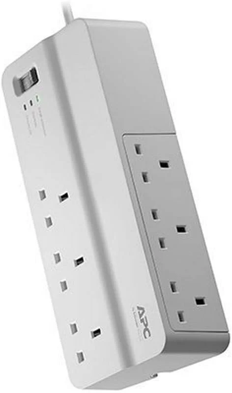 محافظ برق 6 پریز اشنایدر الکتریک APC مدل Essential Surgearrest، ولتاژ 230 ولت، نسخه UK، سفید، 270B433