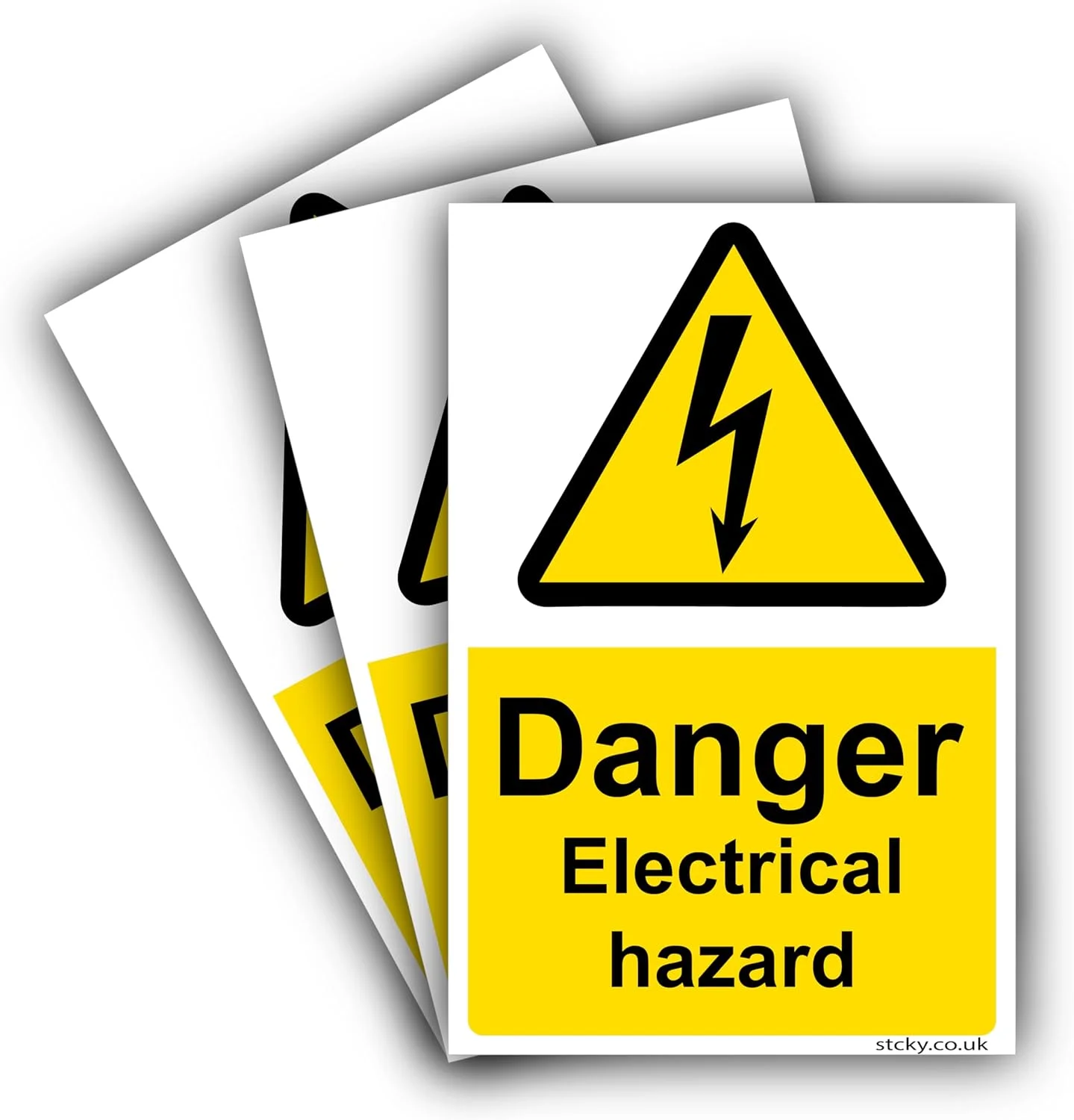 تابلو خطر برق گرفتگی ولتاژ بالا Stcky.co - برای اطمینان از ایمنی با علامت هشدار الکتریکی واضح [15 x 10 سانتی متر]