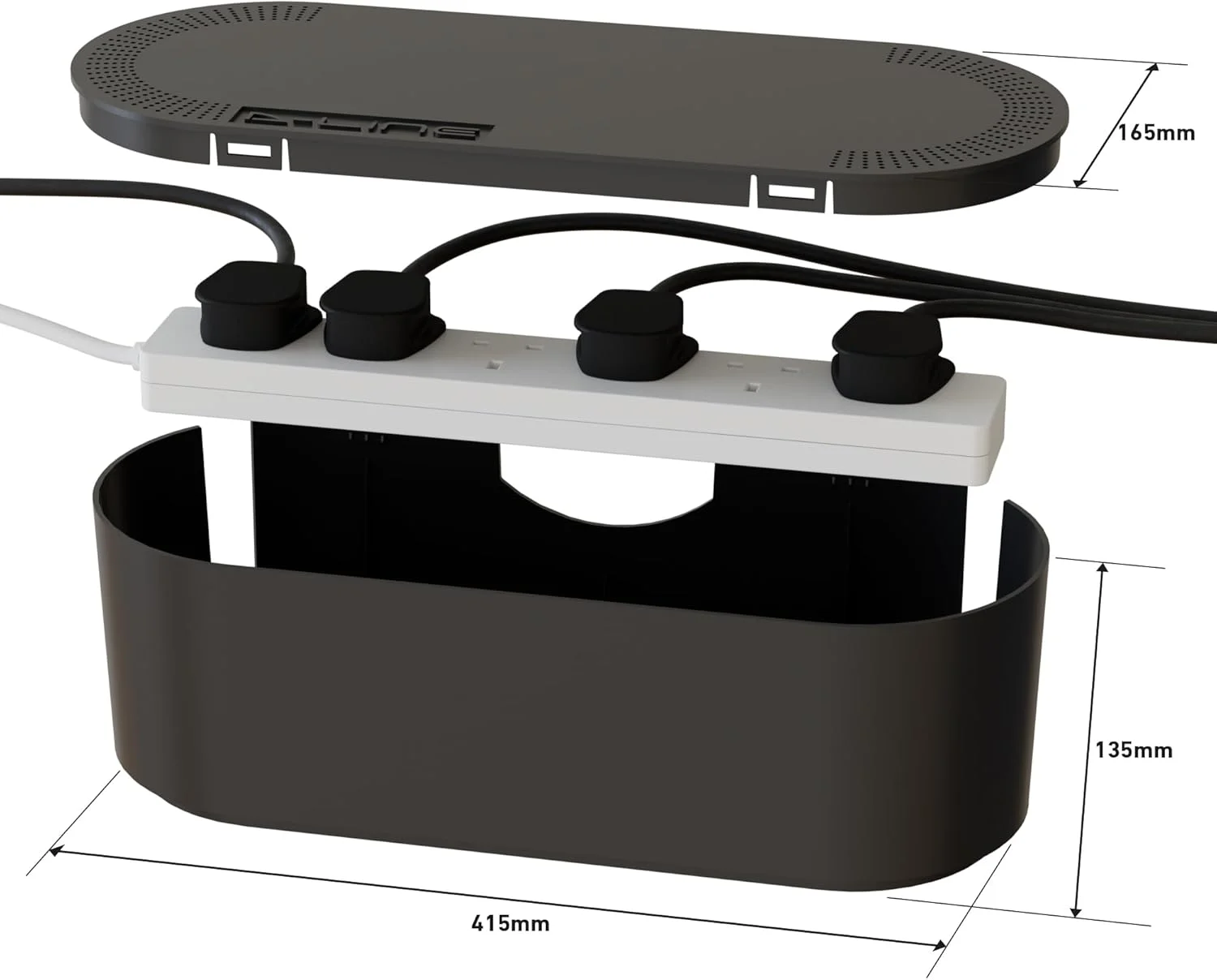 جعبه نظم دهنده کابل D-Line برای پنهان کردن و مخفی کردن چندراهی برق و کابل های برق، راه حل مدیریت کابل ایمن، ساخته شده از مواد ABS مقاوم و ایمن از نظر الکتریکی - بزرگ، مشکی جعبه نظم دهنده کابل D-Line برای پنهان کردن و مخفی کردن چندراهی برق و کابل های برق، راه حل مدیریت کابل ایمن، ساخته شده از مواد ABS مقاوم و ایمن از نظر الکتریکی - بزرگ، مشکی