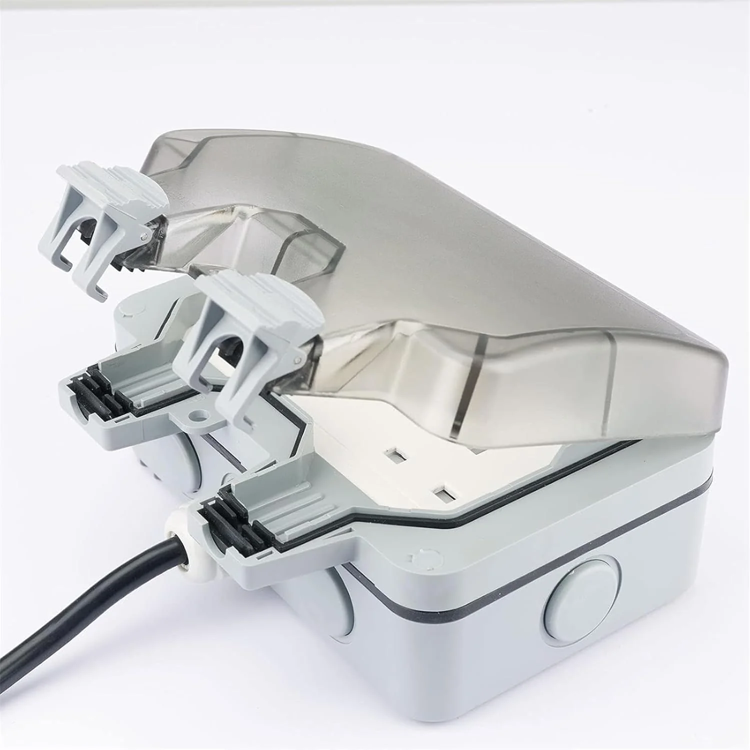 پریز برق فضای باز MOTIM، کابل سیار 3 متری ضد آب IP66 با کلید و چراغ نشانگر، جعبه پریز برق دیواری برای باغ و گاراژ