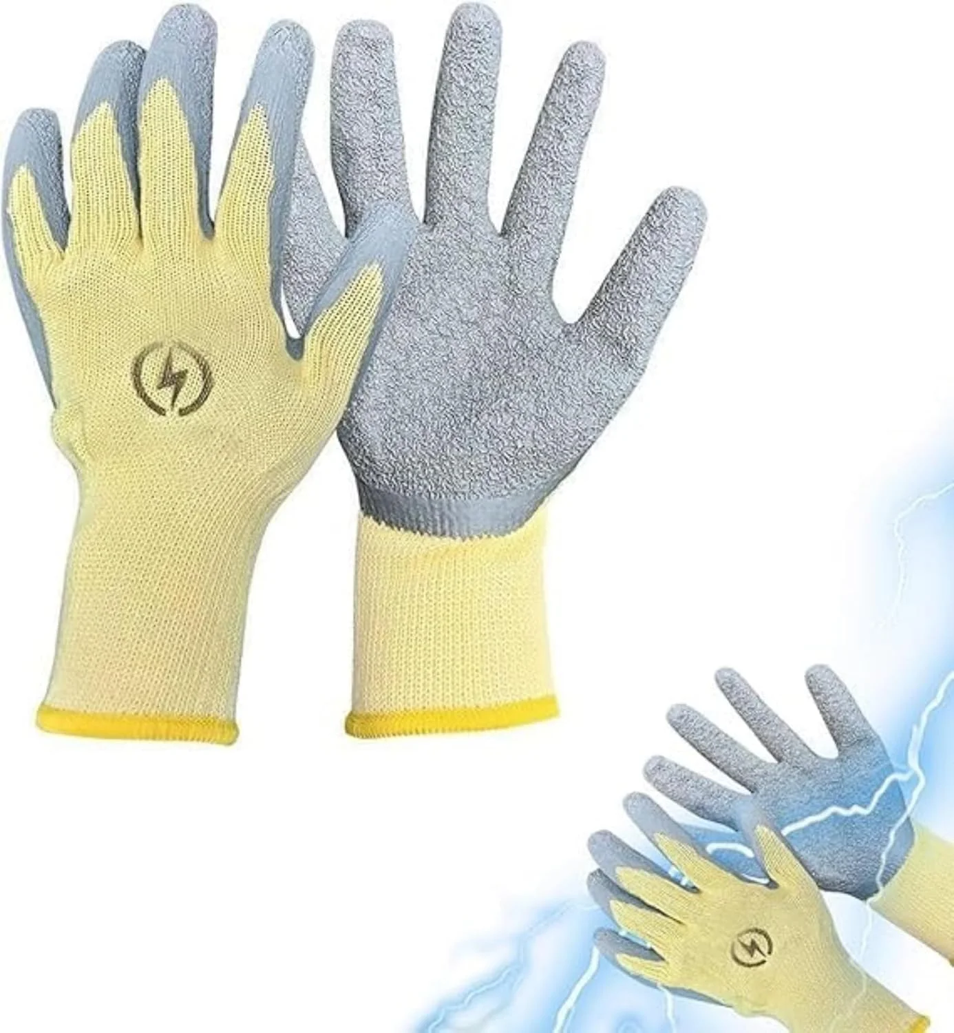 دستکش های عایق برق برای برقکاران، مقاومت 400 ولت در برابر ولتاژ بالا، دستکش های کار لاستیکی مقاوم در برابر شعله با طراحی ضد لغزش، محافظت در برابر شوک و برش، هدیه ایده آل برقی برای مردان