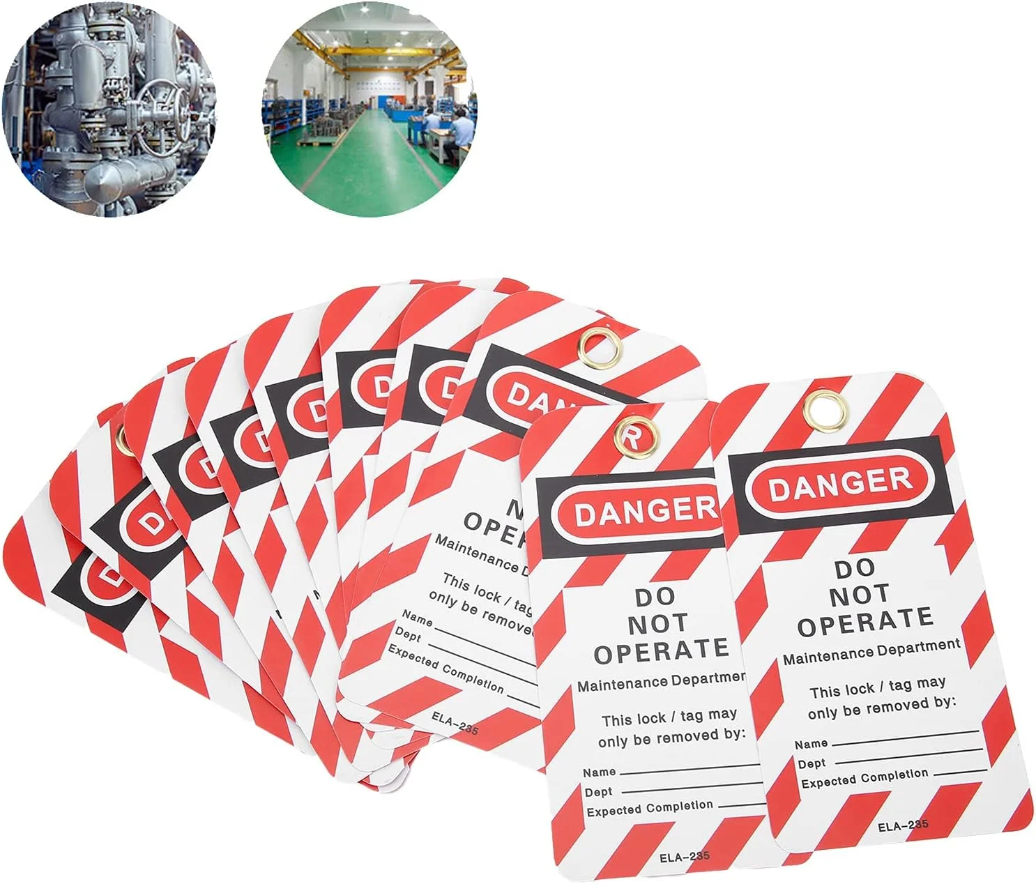 برچسب های قفل گذاری و برچسب زنی Banapoy - بسته 10 عددی برچسب خطر، تجهیزات را راه اندازی نکنید، برچسب خطر دو طرفه، برچسب هشدار ایمنی قفل گذاری برای تعمیر تجهیزات صنعتی