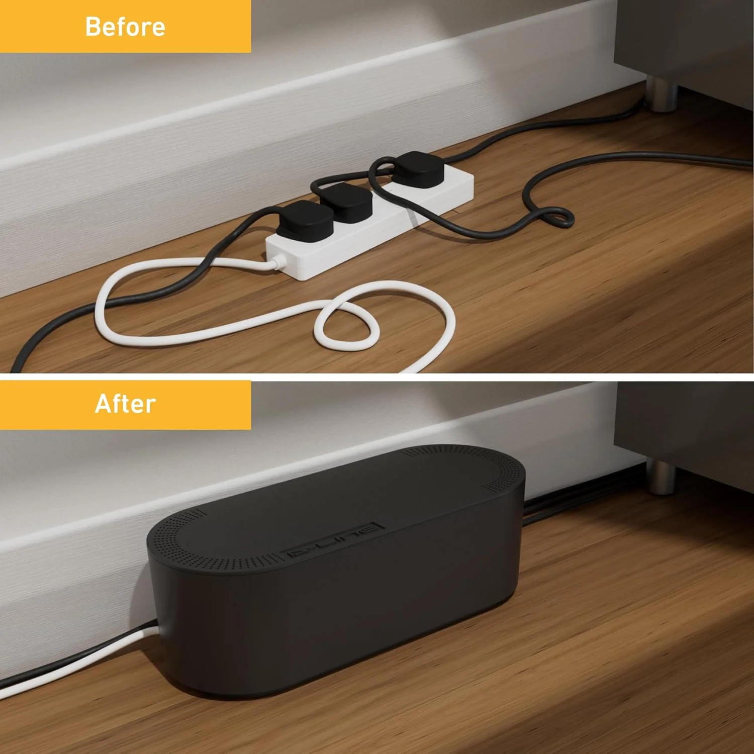 جعبه نظم دهنده کابل D-Line برای پنهان کردن و مخفی کردن چندراهی برق و کابل های برق، راه حل مدیریت کابل ایمن، ساخته شده از مواد ABS مقاوم و ایمن از نظر الکتریکی - بزرگ، مشکی جعبه نظم دهنده کابل D-Line برای پنهان کردن و مخفی کردن چندراهی برق و کابل های برق، راه حل مدیریت کابل ایمن، ساخته شده از مواد ABS مقاوم و ایمن از نظر الکتریکی - بزرگ، مشکی