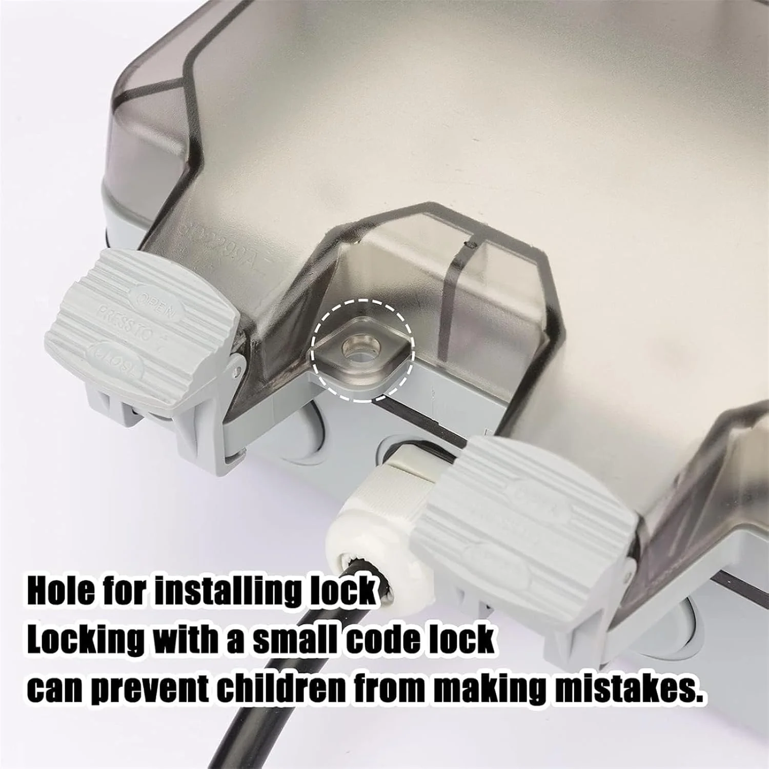 پریز برق فضای باز MOTIM، کابل سیار 3 متری ضد آب IP66 با کلید و چراغ نشانگر، جعبه پریز برق دیواری برای باغ و گاراژ