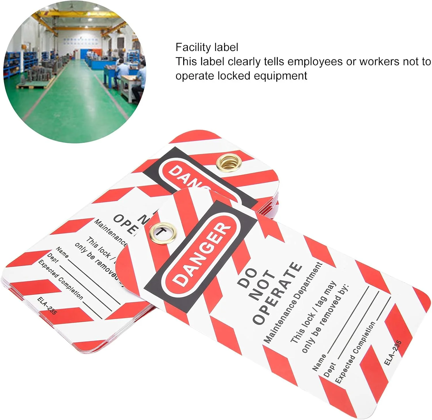 برچسب های قفل گذاری و برچسب زنی Banapoy - بسته 10 عددی برچسب خطر، تجهیزات را راه اندازی نکنید، برچسب خطر دو طرفه، برچسب هشدار ایمنی قفل گذاری برای تعمیر تجهیزات صنعتی