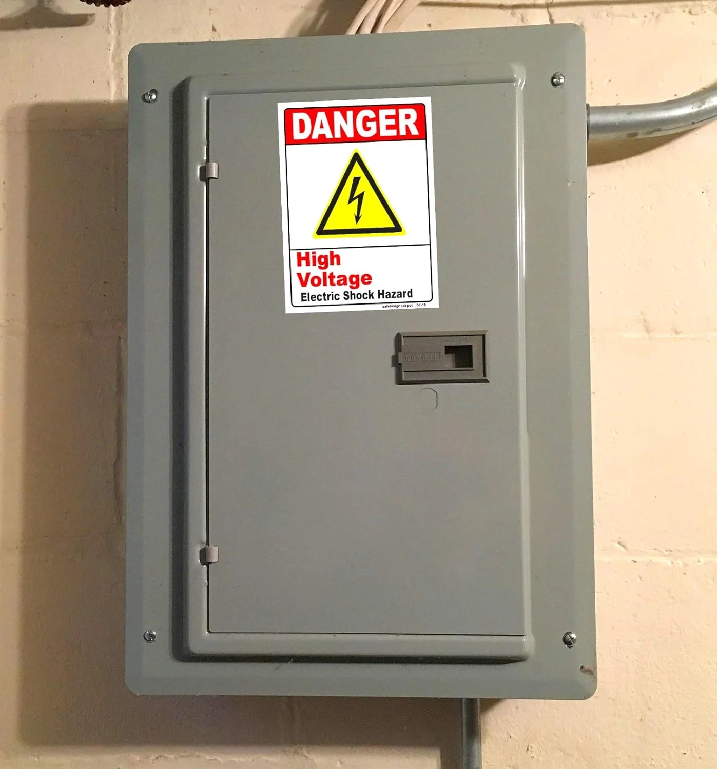 برچسب های خطر برق گرفتگی/ ولتاژ بالا Safety Supply Mart، 15.24 سانتی متر در 10.16 سانتی متر، بسته 3 عددی - برای علائم خطر برق محافظت شده در برابر اشعه ماوراء بنفش در داخل/ خارج از منزل