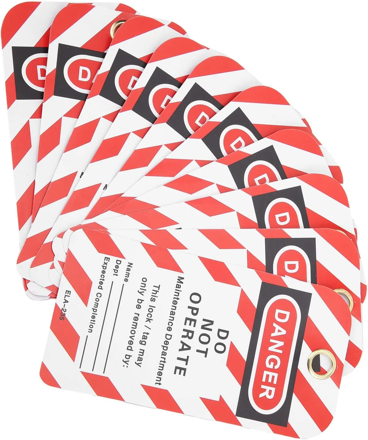 برچسب های قفل گذاری و برچسب زنی Banapoy - بسته 10 عددی برچسب خطر، تجهیزات را راه اندازی نکنید، برچسب خطر دو طرفه، برچسب هشدار ایمنی قفل گذاری برای تعمیر تجهیزات صنعتی