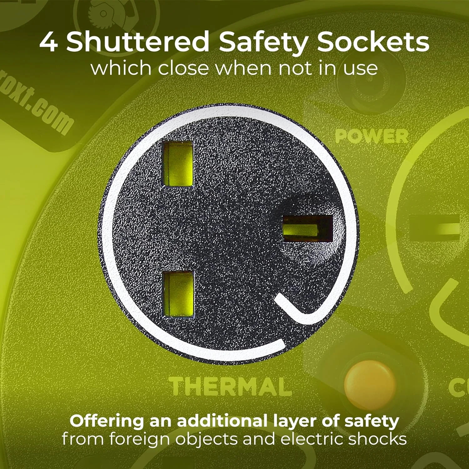 سیم سیار قرقره ای مسترپلاگ Pro-XT مدل HMU15134SL-PX با چهار پریز، دسته جمع کننده کابل، قطع کننده حرارتی و کلید روشن/خاموش، کابل 15 متری با دید بالا