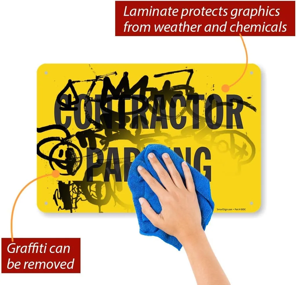 تابلو "پارکینگ پیمانکار" SmartSign، علامت منطقه ساخت و ساز | آلومینیومی 30x45 سانتی متر